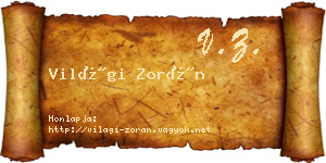 Világi Zorán névjegykártya
